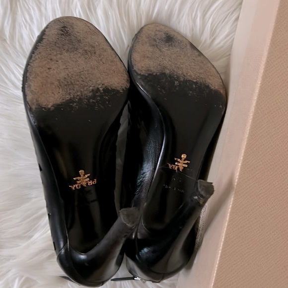 Prada Leather Peep Toe Booties - Picture 6 of 10